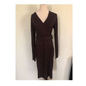 [Anne Klein] Brown Faux Wrap Dress Sz: S